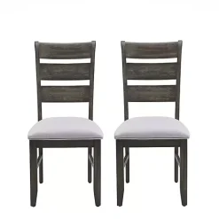Kirklands Home Rustic Brown Slat Back Dining Chairs, Set of 2 Gray Best