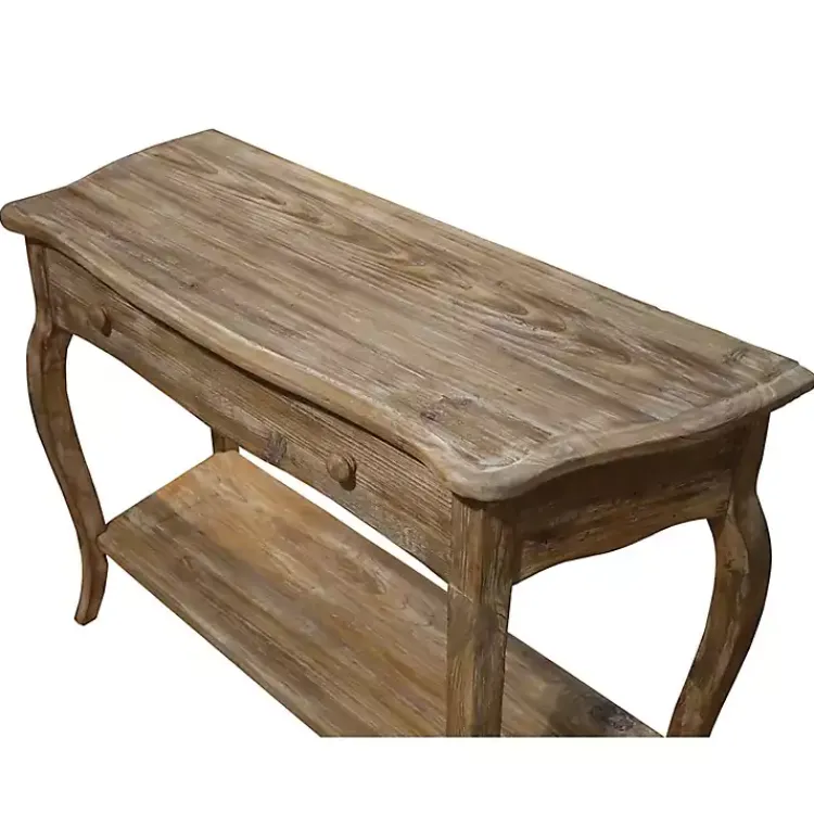 Kirklands Home Rustic Wood Curved Console Table Brown Discount