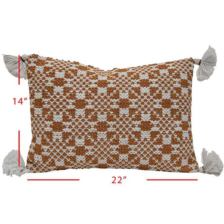 Kirklands Home Rustic Cross Stitch Outdoor Lumbar Pillow Hot
