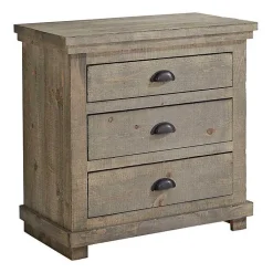 Kirklands Home Rustic 3-Drawer Wood Nightstand Brown Discount