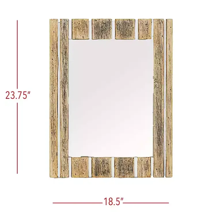 Kirklands Home Rustic Driftwood Striped Wall Mirror New
