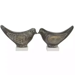 Statues & Figurines>Kirklands Home Rustic Etched Birds 2-pc. Figurine Set
