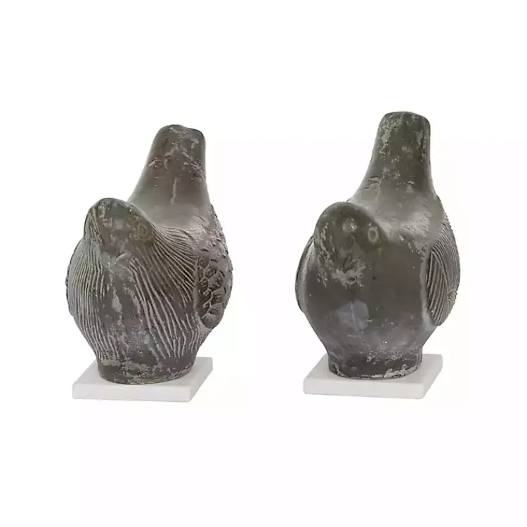Statues & Figurines>Kirklands Home Rustic Etched Birds 2-pc. Figurine Set