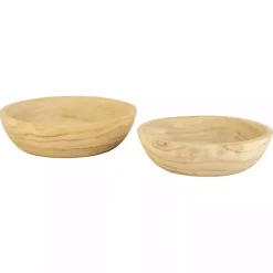 Decorative Bowls & Jars>Kirklands Home Rustic Forest Ivory Hand Carved 2-pc. Bowl Set Tan