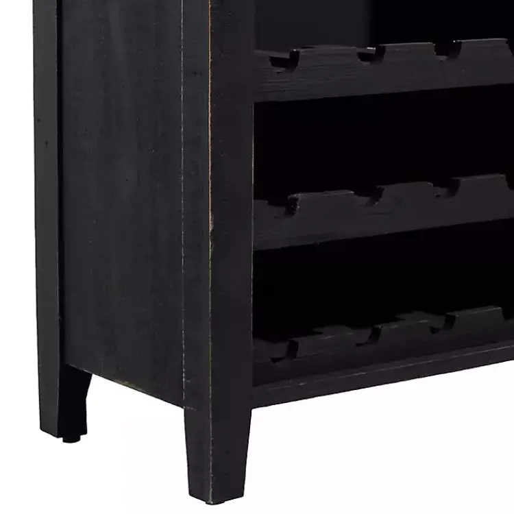Kirklands Home Rustic Galvanized Top Wine Cabinet Black Outlet
