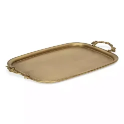 Decorative Trays>Kirklands Home Rustic Metal Decorative Tray Gold