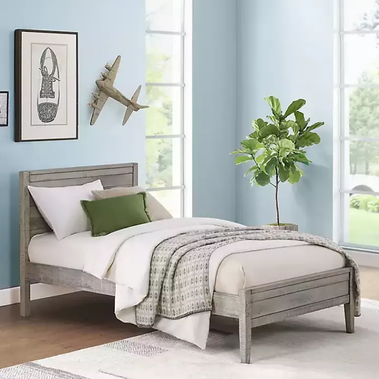 Kirklands Home Rustic Gray Pine Panel Twin Bed Frame Hot