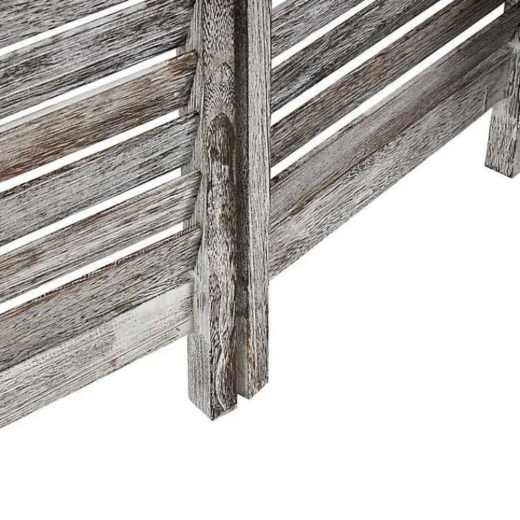 Decorative Accents>Kirklands Home Rustic Shutter Trifold Room Divider Gray