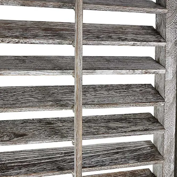 Decorative Accents>Kirklands Home Rustic Shutter Trifold Room Divider Gray
