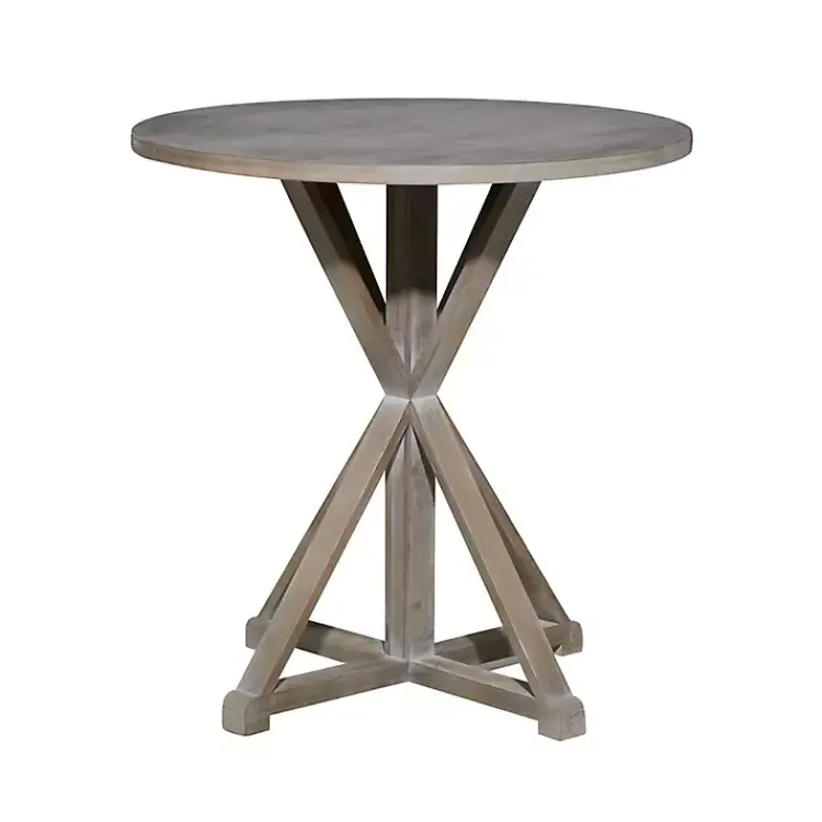 Kirklands Home Rustic Graywash Hourglass Side Table Brown Best