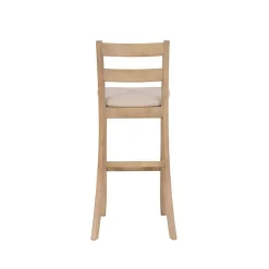 Kirklands Home Rustic Graywash Wood Upholstered Bar Stool Brown