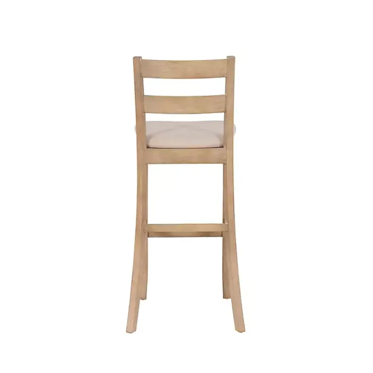 Kirklands Home Rustic Graywash Wood Upholstered Bar Stool Brown