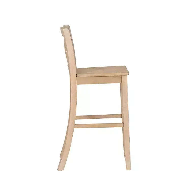 Kirklands Home Rustic Graywash Wood X Back Bar Stool Brown Hot