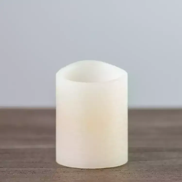 Flameless Candles>Kirklands Home Rustic LED Pillar Candle, 3x4 in. Ivory