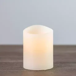 Flameless Candles>Kirklands Home Rustic LED Pillar Candle, 3x4 in. Ivory