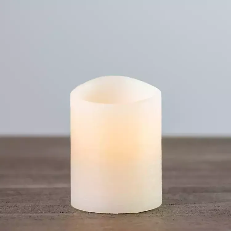 Flameless Candles>Kirklands Home Rustic LED Pillar Candle, 3x4 in. Ivory