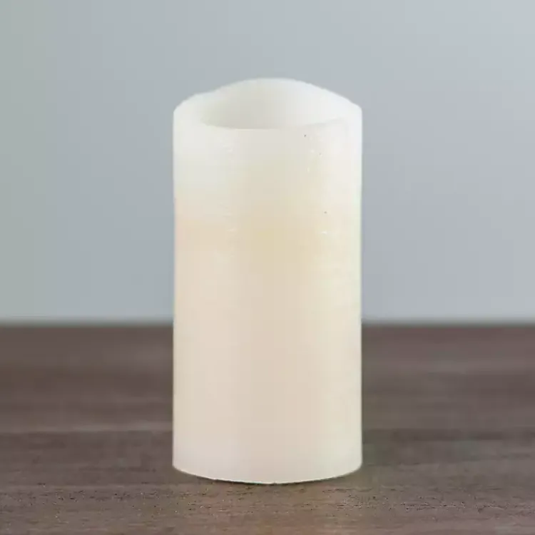 Flameless Candles>Kirklands Home Rustic LED Pillar Candle, 3x6 in. Ivory