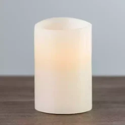 Flameless Candles>Kirklands Home Rustic LED Pillar Candle, 4x6 in. Ivory