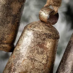 Christmas Decorations>Kirklands Home Rustic Metal Bell Ornaments, Set of 3 Gold