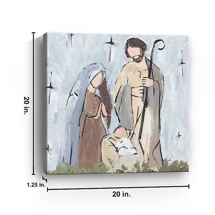 Christmas Art & Wall Decor>Kirklands Home Rustic Nativity Canvas Art Print