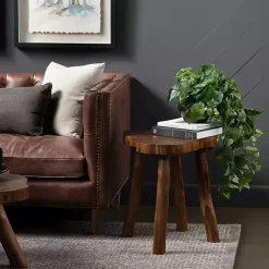 Kirklands Home Rustic Natural Woodland Accent Table Brown Hot