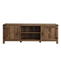 Kirklands Home Rustic Oak Barn Door TV Stand Brown Sale