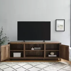 Kirklands Home Rustic Oak Barn Door TV Stand Brown Sale