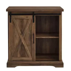 Kirklands Home Rustic Oak Sliding Barn Door Cabinet Brown Online