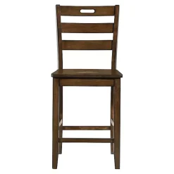 Kirklands Home Rustic Oak Wood Quinby Counter Stools, Set of 2 Brown Outlet