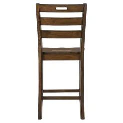 Kirklands Home Rustic Oak Wood Quinby Counter Stools, Set of 2 Brown Outlet