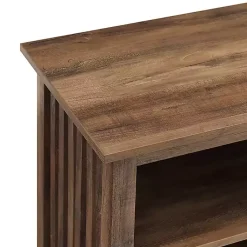 Kirklands Home Rustic Oak Wood Slatted Sides Media Cabinet Brown Discount