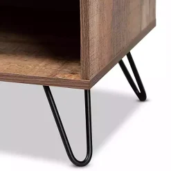 Kirklands Home Rustic Oak Wood TV Stand Brown Discount