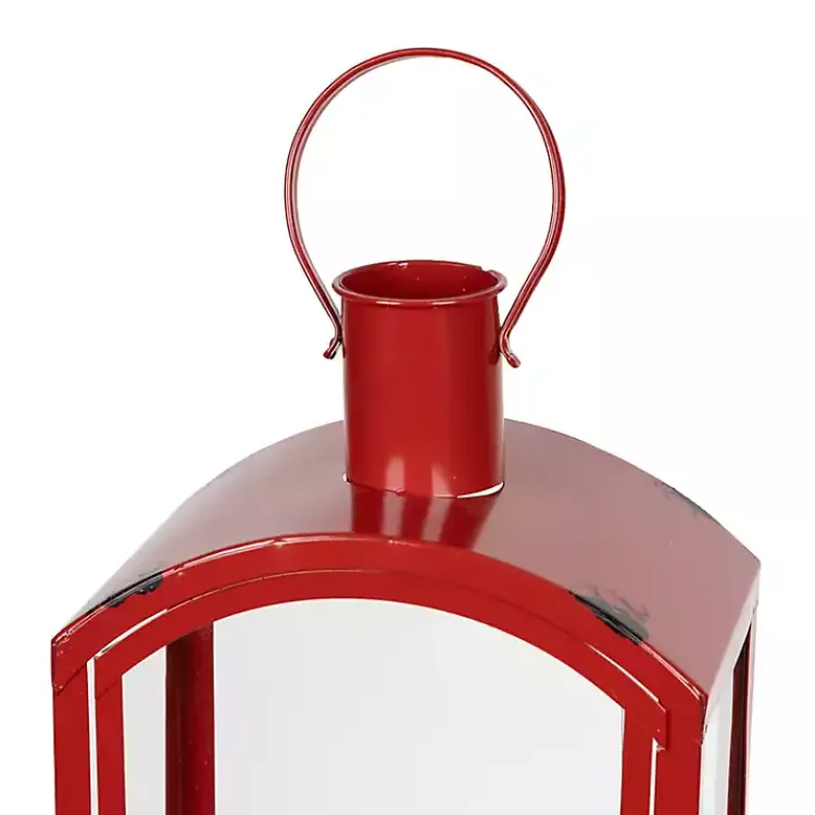 Lanterns>Kirklands Home Rustic Metal Lanterns, Set of 3 Red