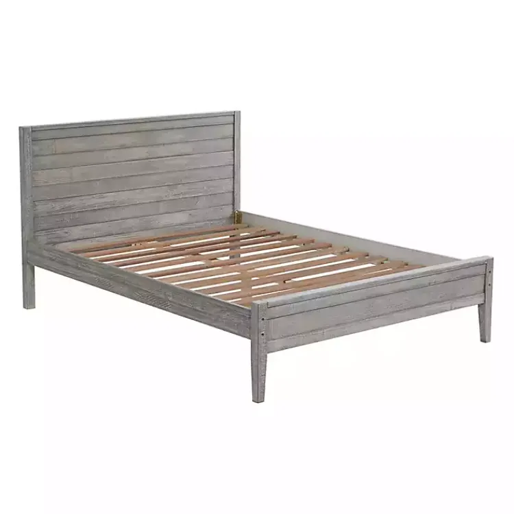 Kirklands Home Rustic Smoke Wood Panel Full Bed Frame Gray Sale