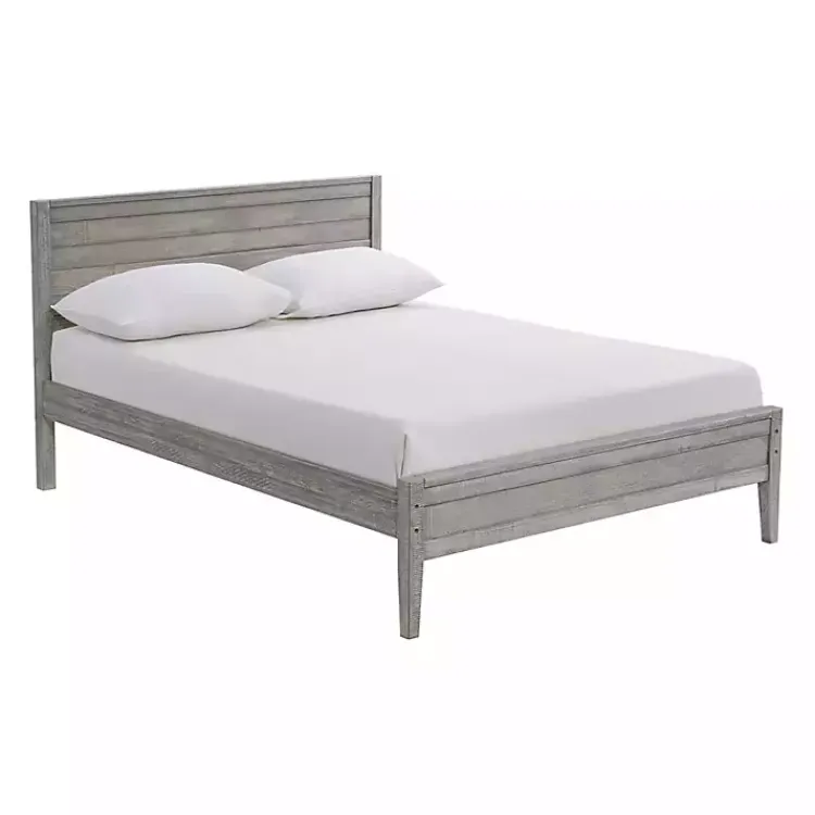Kirklands Home Rustic Smoke Wood Panel Full Bed Frame Gray Sale