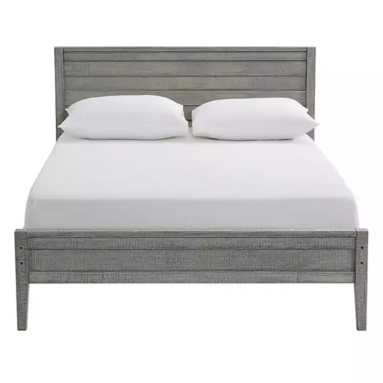 Kirklands Home Rustic Smoke Wood Panel Full Bed Frame Gray Sale