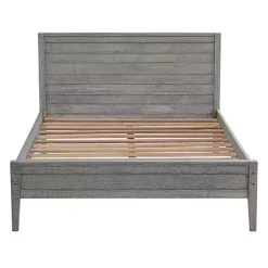 Kirklands Home Rustic Smoke Wood Panel Full Bed Frame Gray Sale