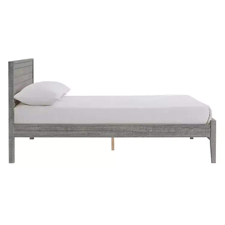 Kirklands Home Rustic Smoke Wood Panel Full Bed Frame Gray Sale