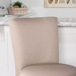 Kirklands Home Rustic Taupe Upholstered Swivel Bar Stool Tan Best