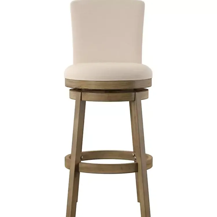 Kirklands Home Rustic Taupe Upholstered Swivel Bar Stool Tan Best