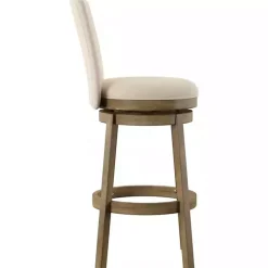 Kirklands Home Rustic Taupe Upholstered Swivel Bar Stool Tan Best