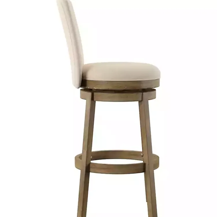 Kirklands Home Rustic Taupe Upholstered Swivel Bar Stool Tan Best