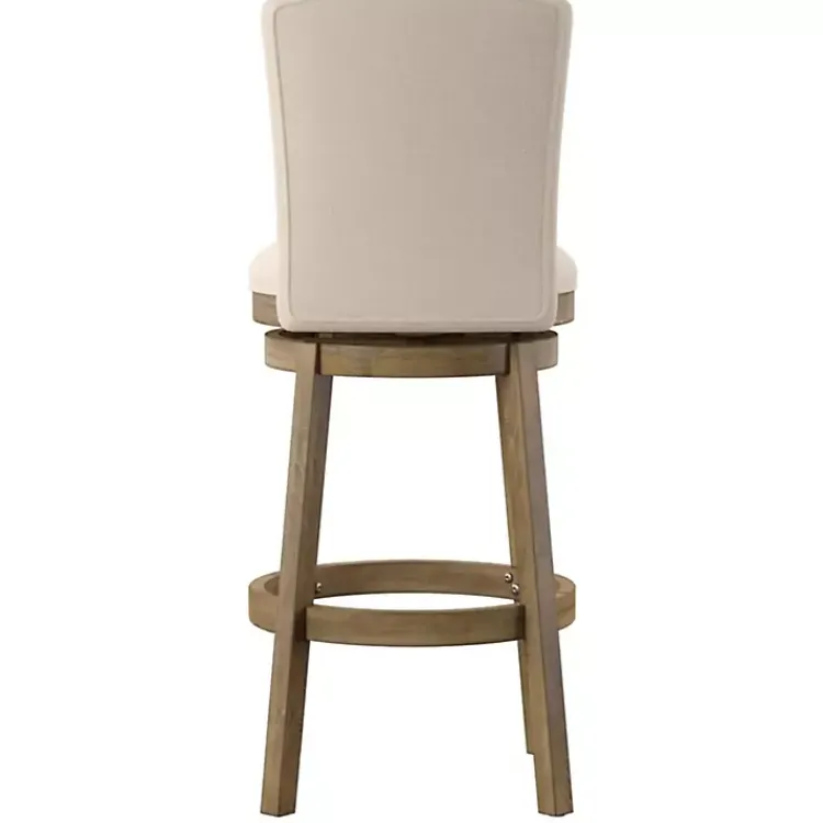 Kirklands Home Rustic Taupe Upholstered Swivel Bar Stool Tan Best