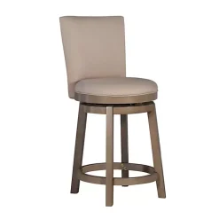 Kirklands Home Rustic Taupe Upholstered Swivel Counter Stool Tan Sale