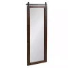 Kirklands Home Rustic Walnut Barn Door Wall Mirror Best