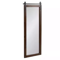 Kirklands Home Rustic Walnut Barn Door Wall Mirror Best