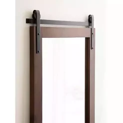 Kirklands Home Rustic Walnut Barn Door Wall Mirror Best