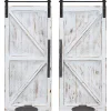 Sconces>Kirklands Home Rustic White Barn Door Sconces, Set of 2