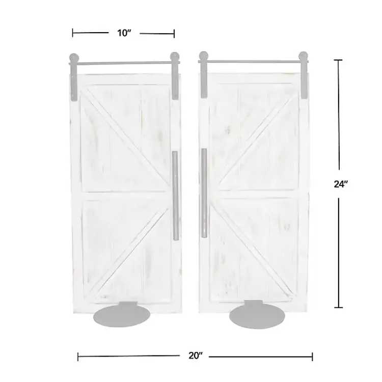 Sconces>Kirklands Home Rustic White Barn Door Sconces, Set of 2