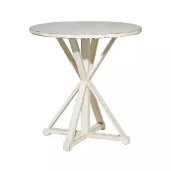 Kirklands Home Rustic Hourglass Side Table White Outlet